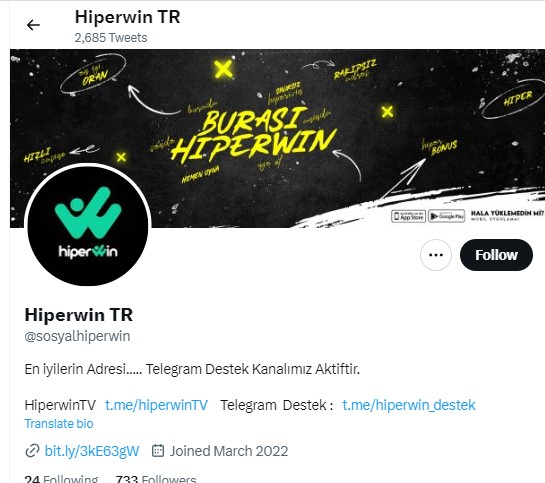 Hiperwin Twitter
