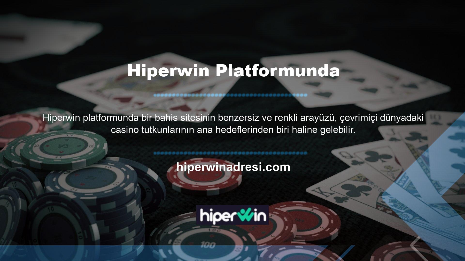 Hiperwin web sitesi, müşterilerine farklı oyun türlerini sunmak için çeşitli oyunlara sahiptir
